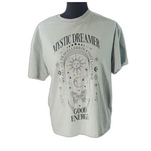 Charlotte Russe Sage Green “Mystic Dreamer” Basic T-Shirt Size Large